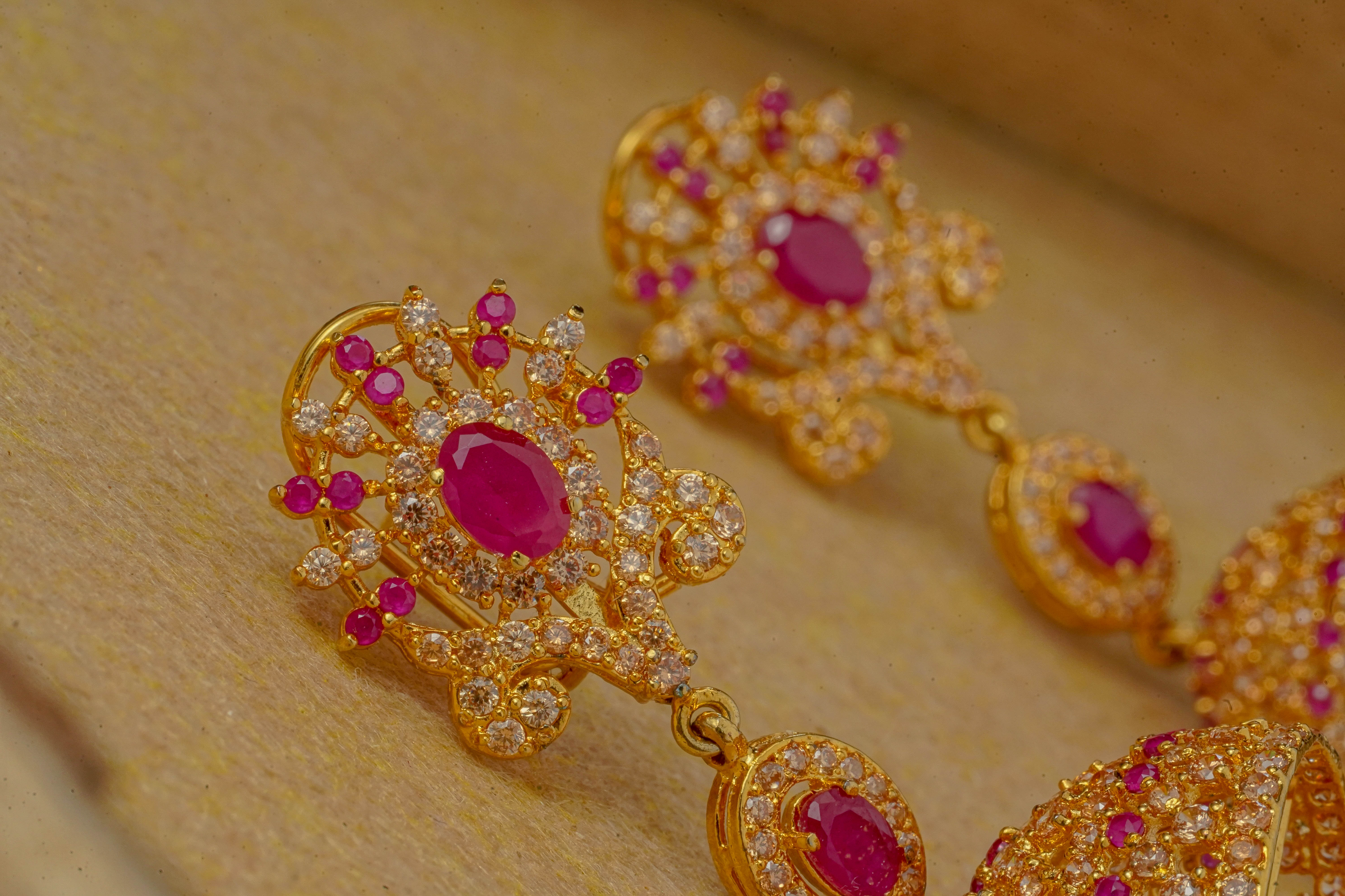 Red Handmade Jhumkis