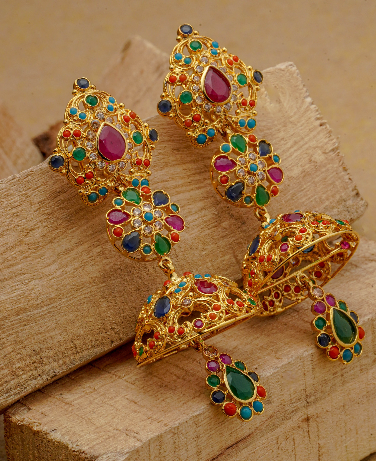 Naurattan Handmade Jhumkis