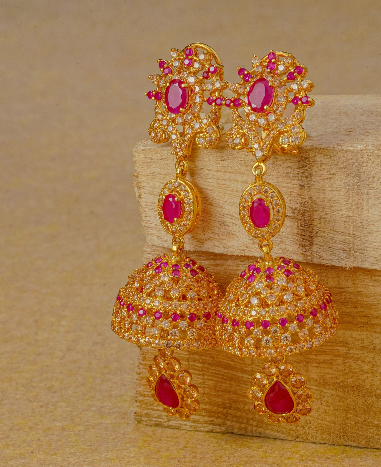 Red Handmade Jhumkis