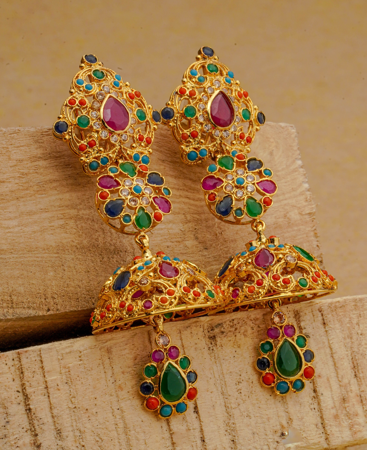 Naurattan Handmade Jhumkis