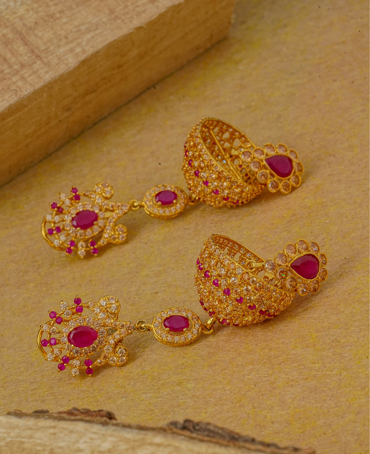 Red Handmade Jhumkis