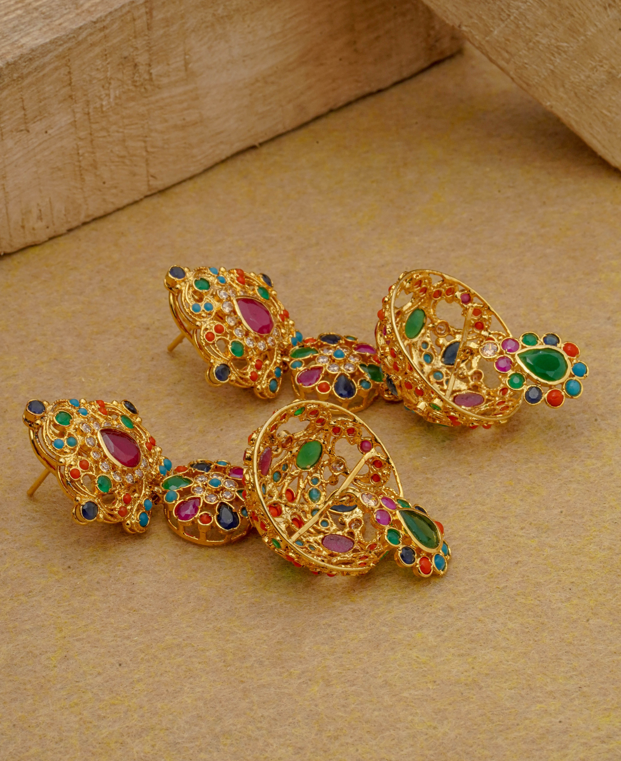 Naurattan Handmade Jhumkis